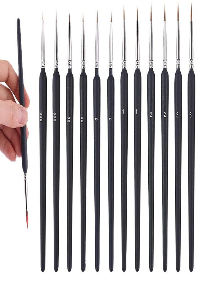 TRUJVE Wooden 11 Pcs Fine Detail Paint Brush Set for Acrylic Painting Drawing Craft Oil Nail Art Model Watercolor for Acrylic - Image 1